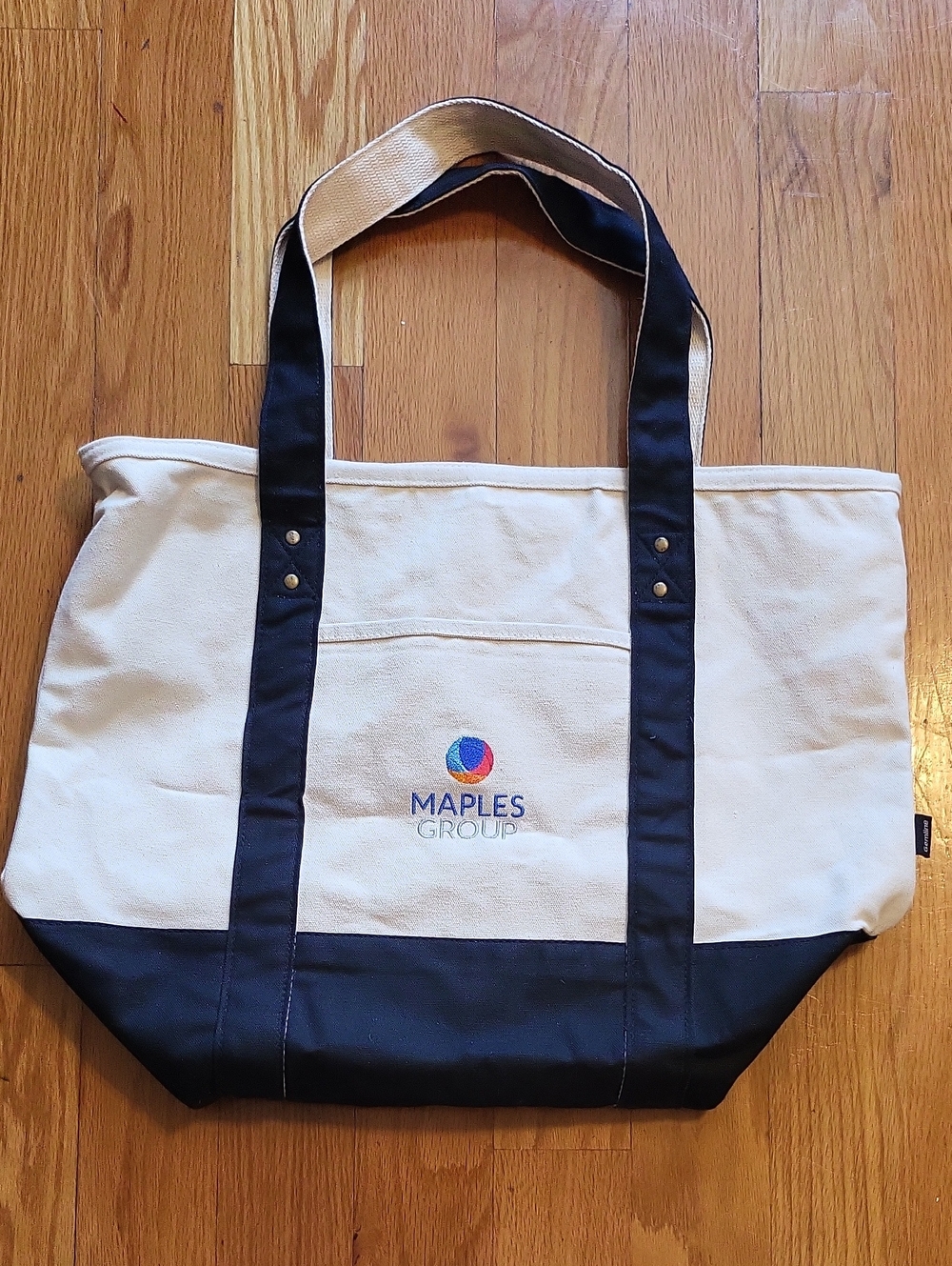 Maples Group Canvas Tote Bag - Black & Cream